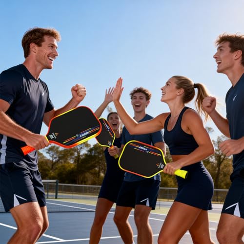 VAHKN Pickleball Paddles |16MM Carbon Fiber Pickleball Paddle | High-Spin Textured Surface & Vibrant Gradient Edge | USAPA Approved Racket for Ultimate Power,Control & Precision (Yellow & Orange 2PCS)