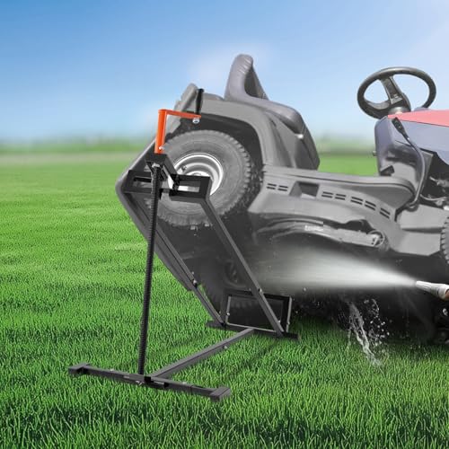 VEVOR Ride on Lawn Mower Lift Jack, 880 Lbs Weight Capacity, Telescopic Maintenance Jack with Crank Handle & Power Tool Handle, Foldable Lawn Tractor Lifter for Lawn Mowers and Garden Tractors, Black