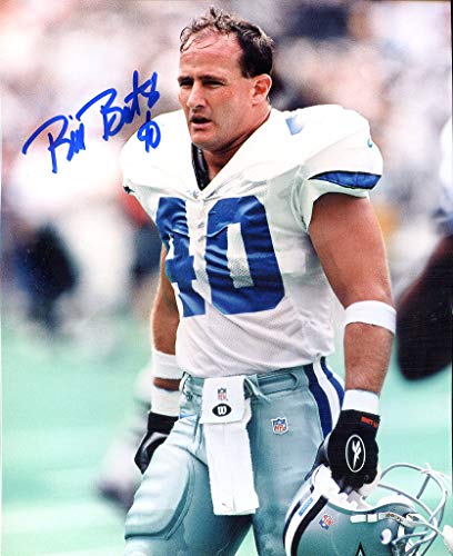 Bill Bates (Dallas Cowboys 1983-97) Autographed/Original Signed 8x10 Color Photo - He Was on Three Super Bowl Championship Teams with the Cowboys -COA