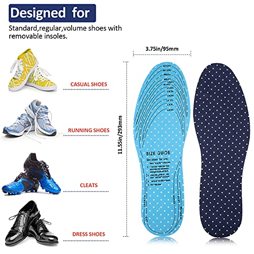 6 Pairs Shoe Insoles Women Thin Breathable Shoe Pads Inserts Ultra Soft Cushioning Walking Double Layer Latex Insoles with Holes Fit in Any Unisex, Men 7-11 Woman 2-8(Simple Colors)