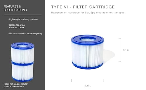 Bestway SaluSpa Filter Cartridge (VI) 2-Pack | Compatible with All SaluSpa Inflatable Hot Tub and Spa Models