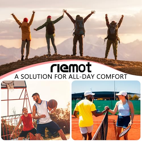 riemot Fitness Running Insoles for Men Comfortable Arch Support Inserts Plantar Fasciitis Relief Insole Cushioning Athletic Gel Insert for Sneakers,Hiking Shoes Black US10.5/ EU43.5
