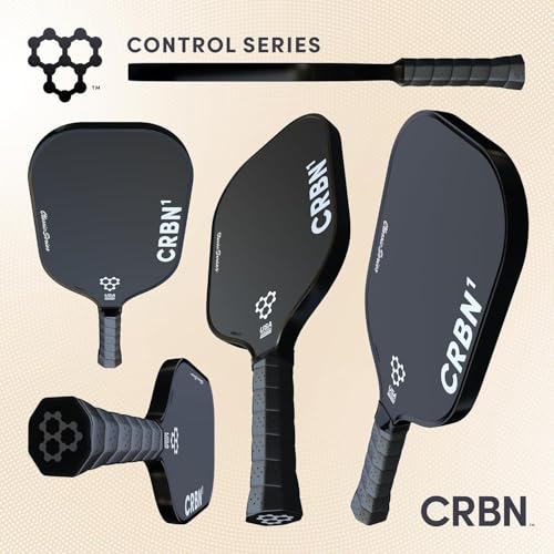 CRBN Pickleball - CRBN2 Paddle - Carbon Fiber Pickleball Paddle with Honeycomb Poly Core - Perfect Balance of Power & Control - 16mm, White