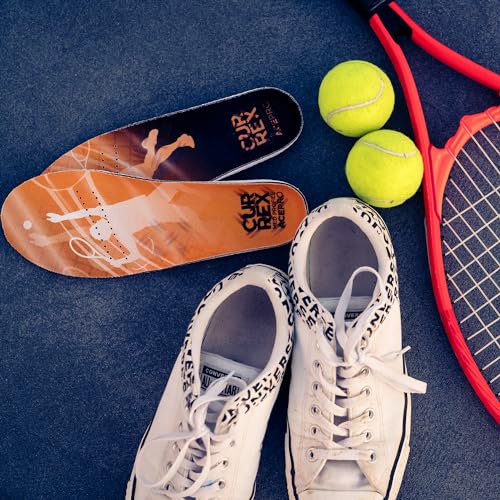 CURREX AcePro, Arch Support Insoles for Tennis, Volleyball, Racquetball, Net Sports, Increase Performance & Agility, Court Based Sports Inserts for Men & Women (High Arch, Large)