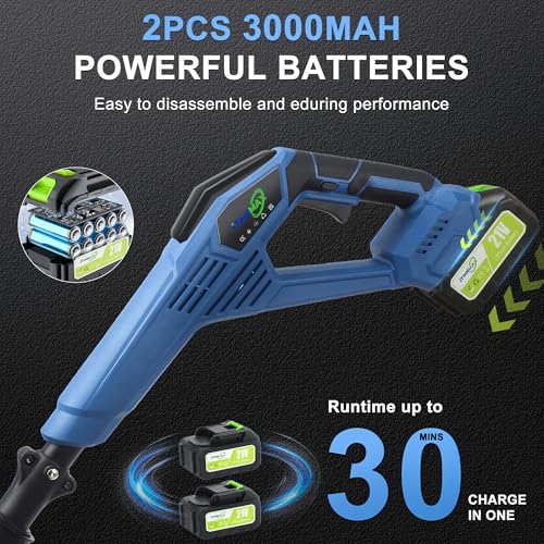 Electric Snow Shovel, 12" Snow Blower Cordless 21V 3000mAh Batteries, 19.7FT Throw Distance, Lightweight 14lb, Battery Snow Blower for Driveway Steps Patio Sidewalk, Snow Machines for Outdoors