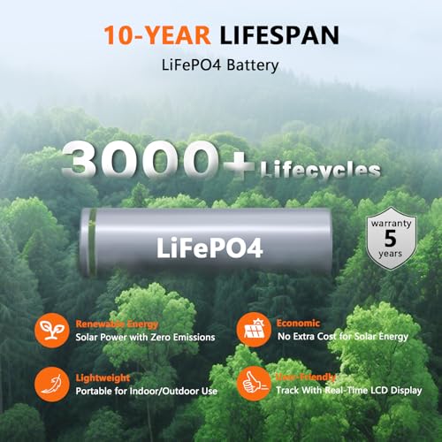 ALLWEI Portable Power Station 300W (Peak 600W) Upgraded, 256Wh LiFePO4 Battery Bank Solar-Generator with 6 Output Ports, Backup Power Supply for Camping Travel Blackout Home Use (Solar Panel Optional)