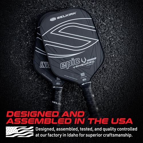 Selkirk Vanguard Control Pickleball Paddle | Quad Carbon Fiber Pickleball Paddle with a Polypropylene X5+ 16mm Core | Pickleball Rackets Made in The USA | Control Epic Midweight