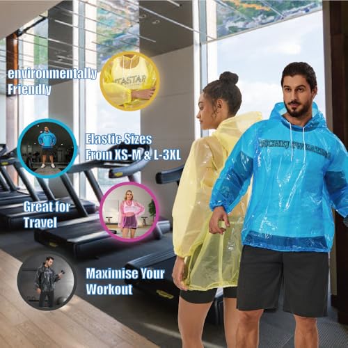 HITASTAR Sauna Pullovers Sauna Suit for Women & Men Sweat Suits Workout Shirt Long Sleeve Sweat Suits with Hood Black 1PCS Regular