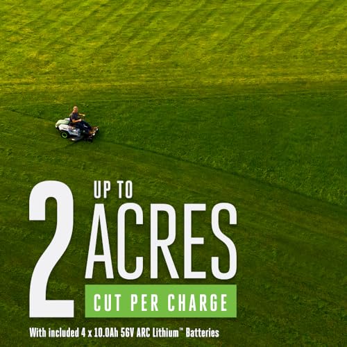 EGO Power+ Electric Riding Lawn Mower, 42" Deck with Zero Turn Radius, Includes (4) 56V 10.0Ah Batteries and Charger - ZT4204L