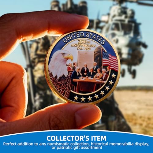 USA 250th Anniversary Commemorative Coin - Gold Plated Collectible Coin for Collectors, 2025 Penny Final Cent Tribute(C)