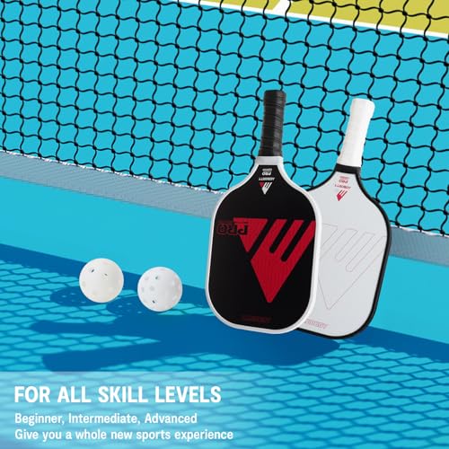 AOBORTY Pickleball Paddles 4 Pack - USAPA Light Graphite Premium Rackets Fiber Face & Polymer Honeycomb Core Pickleball Set with 6 Outdoor Indoor Balls Including Portable Carry Bag