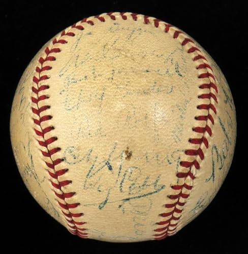 Babe Ruth Ty Cobb Cy Young Jimmie Foxx Tris Speaker 34 Sigs Signed Baseball JSA - Autographed Baseballs