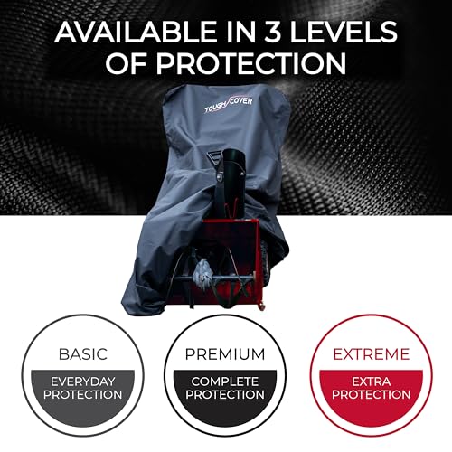 Tough Cover Snow Blower Cover - 600D Marine Grade Fabric, Snowblower Covers Waterproof Outdoor, Heavy Duty Snow Thrower Cover Universal Fit for EGO, Honda, Ariens, Ryobi, Troy Bilt, and PowerSmart