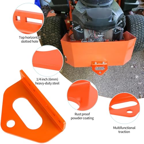 Zero Turn Mower Trailer Tow Hitch 1/4"(6mm) - Heavy Duty Lawn Mower Hitch with 3/4" Hole Center, Adjustable Slot Design, 2 Types of Carriage Bolts - Multi-Functional Trailer Hitch for Lawn Mowers