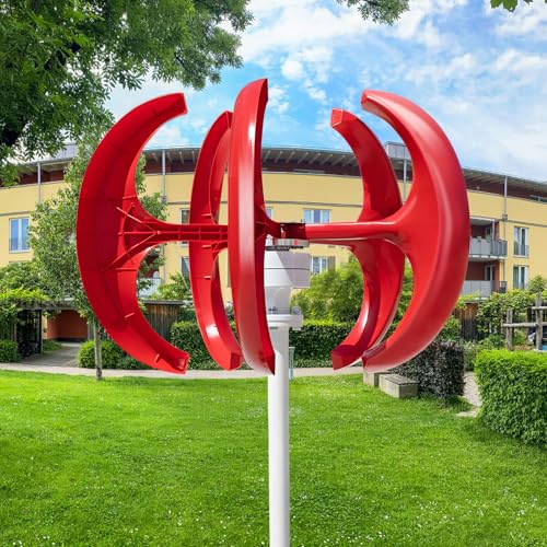 1000W 12V/24V Upgraded Wind Turbines Generator, 5-Blade Lantern Wind Turbines Generator Kit, Electromagnetic Electricity Producer Equipment