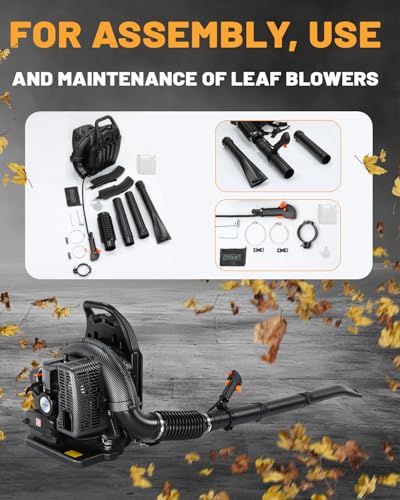 72CC Gas Backpack Leaf Blower - 2-Stroke Handheld-Class V Engine, 230 MPH 760 CFM, Adjustable Speed, Low Noise & Ergonomic Design, Cruise Control for Fast Yard Cleanup (Black)