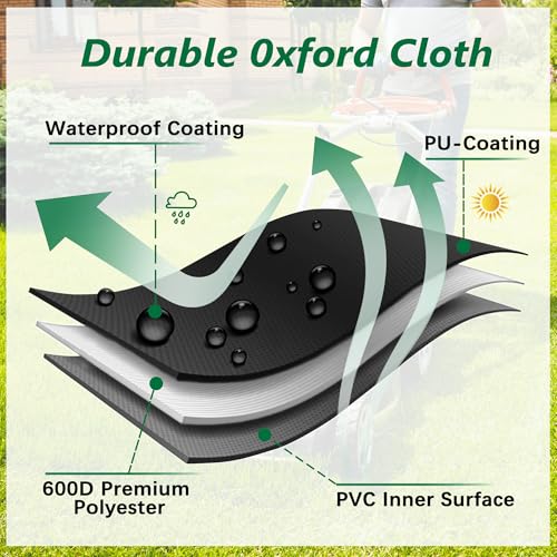 Himal Outdoors Zero Turn Mower Cover, Heavy Duty 600D Polyester Oxford, UV Protection Universal Fit with Drawstring & Cover Storage Bag, Mower Protector for Decks Up to 60"
