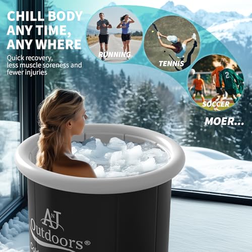 Cold Plunge PRO Next-Gen Cold Plunge Tub for Athletes | Integrated Pole-free Insulation Wall Ice Bath Tub/Ice Pod | Extra Large Outdoor/Indoor Recovery Portable Bathtub
