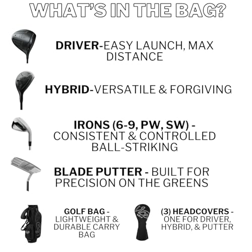 Vice Golf Men's Boost Complete Club Set with Golf Bag (Right Hand) (Graphite)
