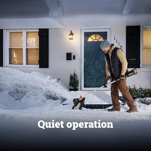 WORX Nitro 40V 12'' Cordless Snow Shovel, Electric Snow Thrower for 4-Car Driveway, Snow Removal with Brushless Motor & 2 Speed Control, 2 × 4.0 Ah Batteries and Charger Included, WG460