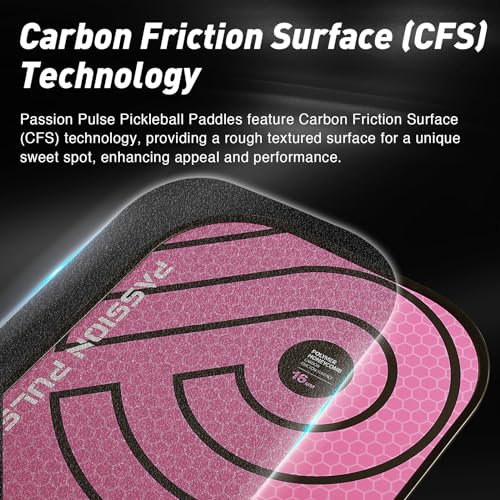 2025 Pickleball Paddles,Raw Carbon Fiber Surface（CFS）, 16mm T700 High Grit & Spin, V6 Pro Pickle Ball Paddles Designed for Ultimate Spin & Consistency- Cute Pickleball Paddle for Women (Pink)