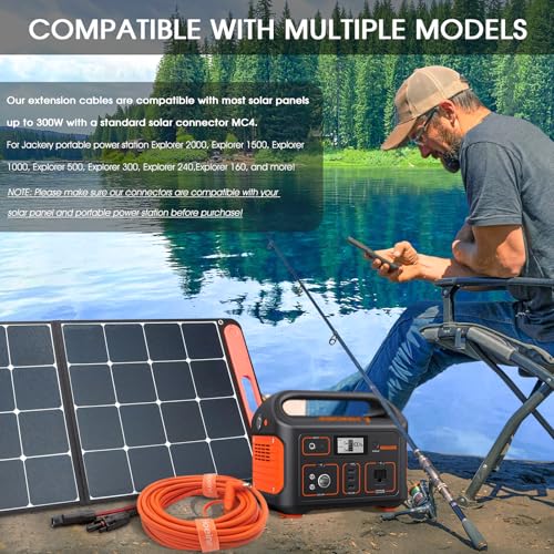 Hoeine 10FT MC4 to 8mm Adapter Cable for Jackery | Universal Solar Panel Connector and DC8020/7909 Compatible with BLUETTI, Yeti, Anker, Jackery Portable Power Station for Camping, RV, Emergency Use
