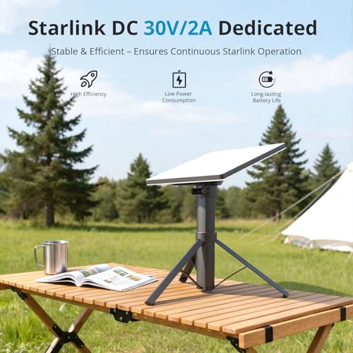 Starlink Mini Battery Pack– 166Wh/45,000mAh Power Bank Up to 6-Hour Runtime, All-in-One Battery & Tripod Stand, Stable Output for Outdoor Camping & Remote Work, IP67 Waterproof