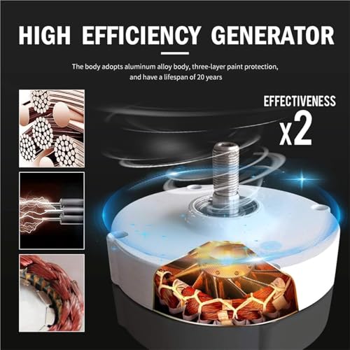 Lbxlhr 10000W/12000W Upgraded Wind Vertical Axis Turbine Generator 12V 24V 48V 220V with MPPT Controller Wind Turbine Kit for Hybrid Wind Solar System(10000w,48v)