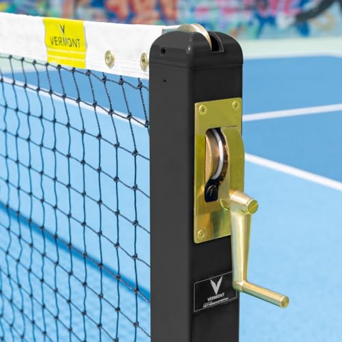 Vermont Pickleball Posts | Regulation Size, Weatherproof Steel Posts with Optional Ground Sockets - Posts Only (Flip Top Steel Ground, Black, Square)