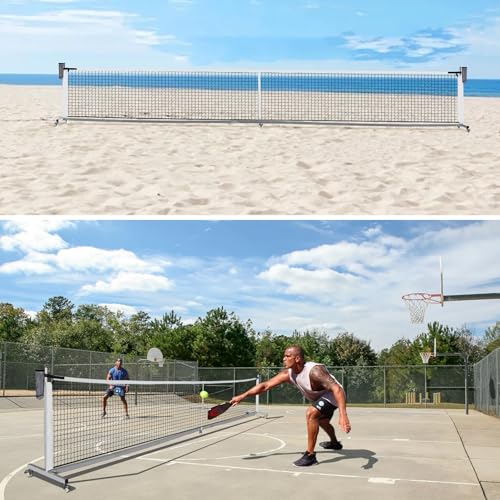 VANCL Portable Pickleball Net 22' Heavy Duty for Indoor & Outdoor USAPA Tournament Pickleball Net System with Locking Wheels & Carry Bag Premium Aluminum Frame