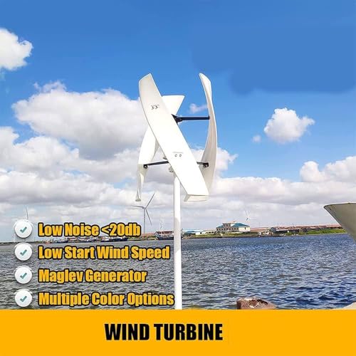 Wind Turbines，6000W 8000W 9000W 10000W No Noise Vertical Magnetic Levitation Upright Wind Turbine, 12V 24V 48V with 3 Blades for Home Use Vertical Axle Wind Turbine,10000W-48V