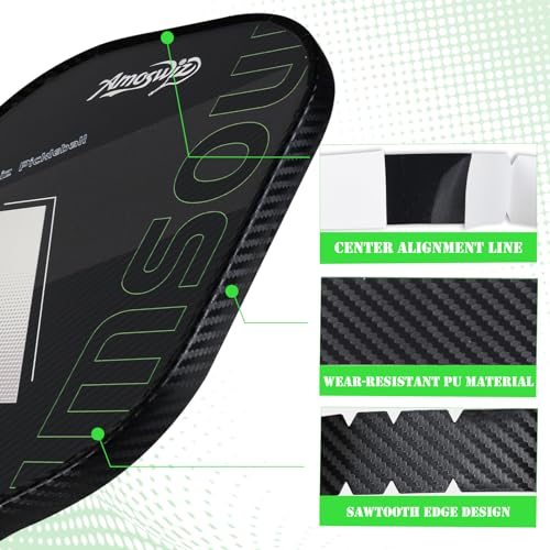 Amoswiz Pickleball Edge Guard Tape, 3K Pickleball Protection Tapes 3 Pcs, PU Interwoven Texture Edge Tape, 23MM & 26MM Width Black Head Tapes for 13MM & 16MM & 20MM Thicknesse Paddles