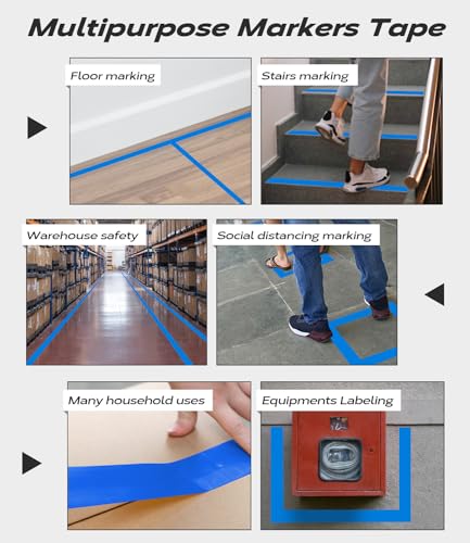 Mibhuvan Outdoor Pickleball Court Tape, 2in x 230FT Pickleball Tape Lines for Indoor Outdoor Sports Court Fast Marking, Such as Badminton, Tennis, Basketball, or Pickleball Court, Blue