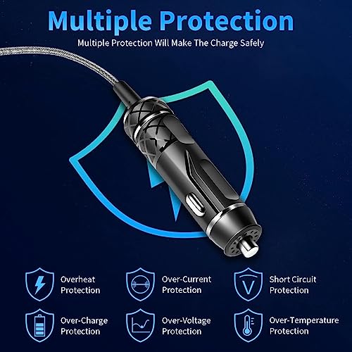 CASIMY XT60 Extension Charging Cable DC Car Charger to Car Cigarette Lighter Plug Compatible with EF ECOFLOW Delta River Bluetti EB55 Anker 757 767 Portable Power Station Solar Generator DC Adapter