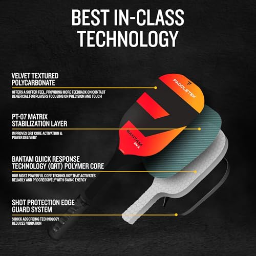 Paddletek Bantam EX-L Pickleball Paddle | Wildfire (Red)