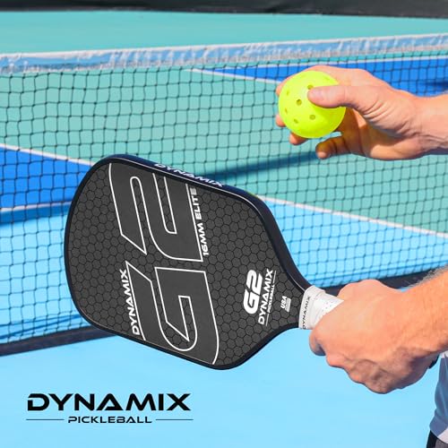 Pickleball Paddles, Carbon Fiber Pickleball Paddle, G2 (Gen2) 16mm USAPA Raw Carbon Pickleball Racket, Pro-Grade Thermoformed Pickle Ball Paddle for Control, Power, Spin by Dynamix (White, Black Edge)