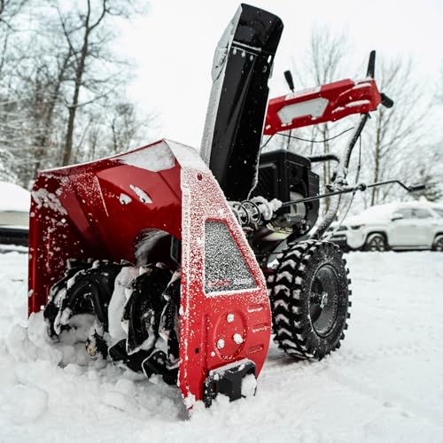 A-iPower 24 Inch Two-Stage Gas Snow Blower, Self-Propelled Snow Clearing Power, 212cc Engine with Electric Start, 190°Chute Rotation, LED Light