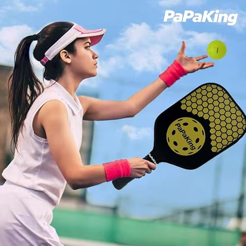 T300 Carbon Fiber Pickleball Paddle Set - Widebody Design for Larger Sweet Spot & Vibration Damping, Premium Set with 2 Balls, Engineered for Intermediate to Advanced Play