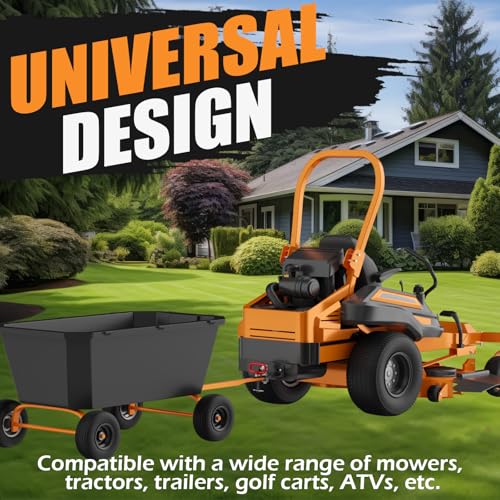 Upgraded Zero Turn Lawn Mower Hitch with 2" Hitch Ball & Hitch Pin, 6mm Thicker Heavy Duty Steel Bolt On Trailer Hitch, Compatible with Many Models Lawn Mower, Tractor, Trailer, Golf Cart, ATV Etc.