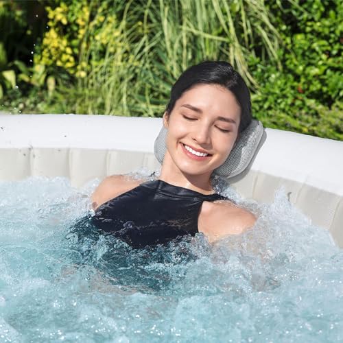 Bestway 2 Pack SaluSpa Padded Headrest Pillows with Adjustable Strap to Adjust Height, Washable Mesh Cover, Compatible with SaluSpa Hot Tubs, Gray