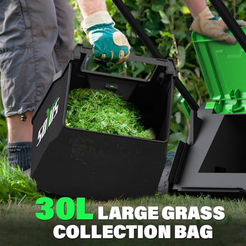SOYUS Electric Lawn Mower Corded, 13 Inch 10-Amp Lawn Mowers with 8 Gallon Collection Bag, 3-Position Cutting Height Adjustment for Yard and Farm