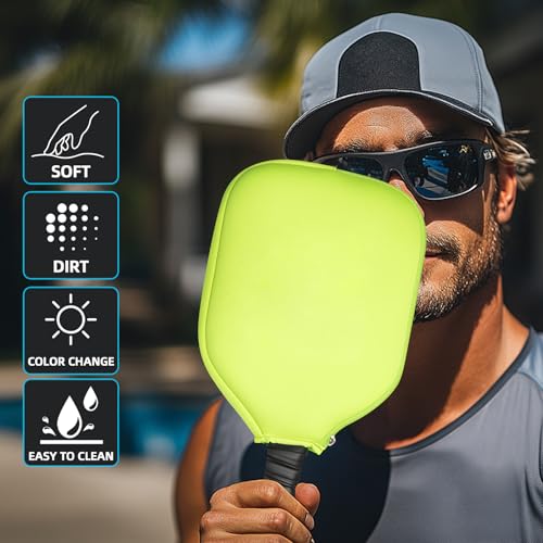 Pickleball Paddle Cover - Neoprene Pickleball Rackets Sleeve, Universal Size Pickleball Paddle Case Bags with Color Change, Pickleball Paddle Bag Compatible with USAPA Standard Pickball Paddles