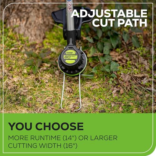 Greenworks 80V 16" Brushless Cordless String Trimmer – Battery & Charger Not Included, .080" Dual Line, Variable Speed, Lightweight Design, 4-Year Warranty