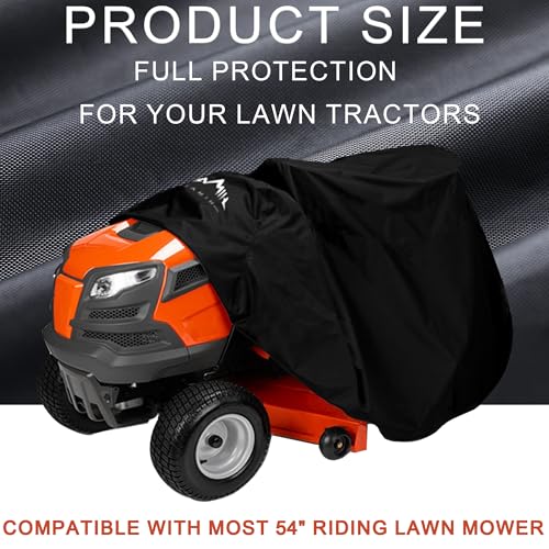 Himal Outdoors Riding Lawn Mower Cover - Tractor Cover Fits Decks up to 54" Heavy Duty Protector, 420D Polyester Oxford Universal Fit with Drawstring