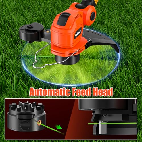 Rozlchar Cordless String Trimmer Compatible for Milwaukee 18v Battery (No Battery), 12'' Grass Trimmers and Lawn Edger with Powerful Motor, Electric Weed Eater with Auto-Line Feed for Yard Garden