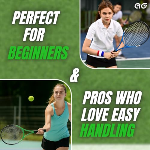 Athletics Geek Teen Tennis Racket Set-27 Inch Tennis Rackets for Beginners and Youth Players-Lightweight Racquets with Carry Bag, Grip Tape, and Ball Offer-Ideal for Boys & Girls Ages 12+