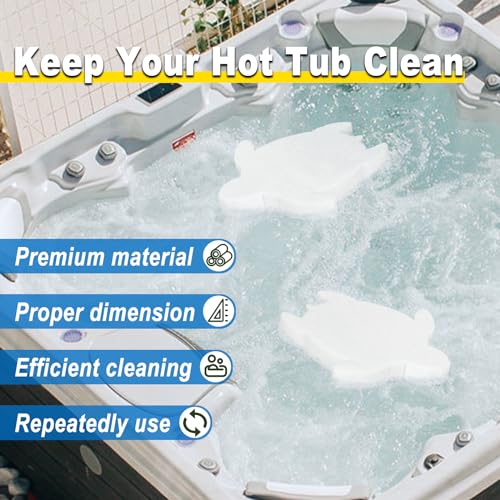HOICATED Spa Scum Absorber for Hot Tub Oil Absorbing Sponge for Inflatable Hot Tub Swimming Pool Hot Tub Waterline Clean Pool Maintenance Accessories 2 Pack