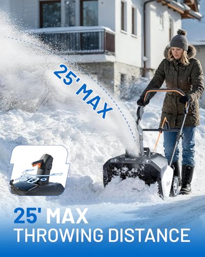 Litheli Cordless Brushless Snow Blower, 20'' 40V Electric Snow Thrower for Driveways, 4.0Ah Battery Included