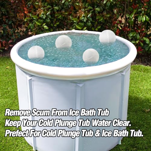 2 Pcs Cold Plunge Filter Scum Absorber, Ice Bath & Cold Plunge Accessories, Reusable Ice Bath Tub Filter Oil Scum Balls Floating to Keep Water Clear, Cold Plunge Water Filter, Ice Bath Water Cleaner