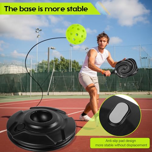 FeichangKeji Match Buddy Pickleball Trainer with String Sportastic Pickleball Practice Rebounder Accessories Training Aids and Equipment Indoor Hitting Trainer Machine Outdoor (Black)